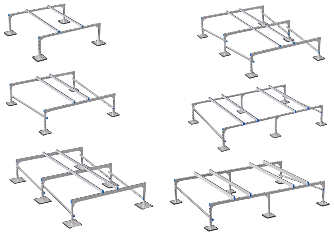 Modulárne konfigurácie kovových nosných rámov